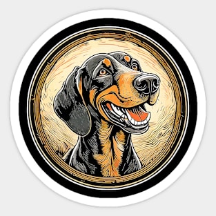 Black and tan coonhound Sticker